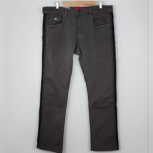 Point Zero Men's Hybrid Sweat Jeans Grey Denim Stretch Size 36 × 34